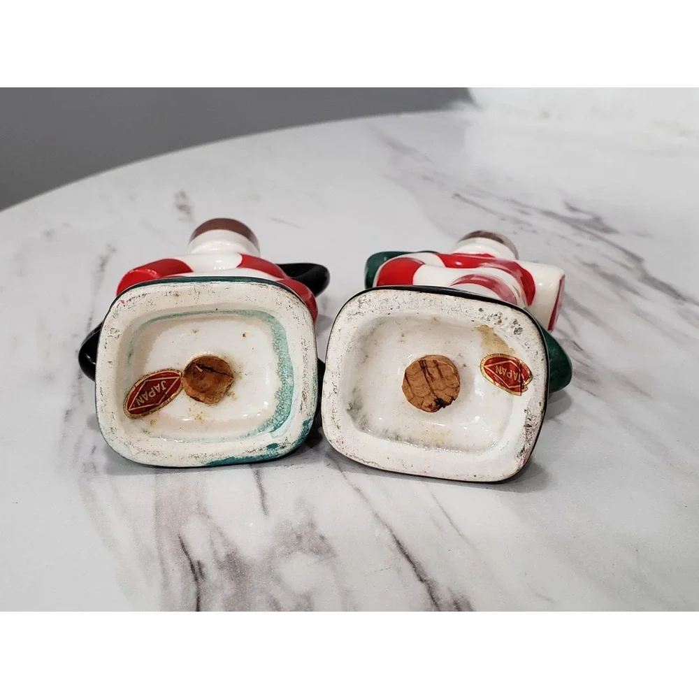 Anthropomorphic Christmas Candy Canes Salt & pepper shakers made Japan Kitschy